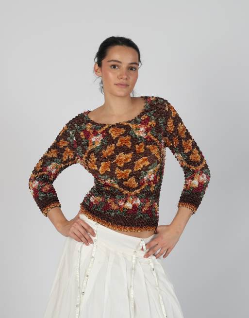 Vintage Unbranded S long sleeve top in brown