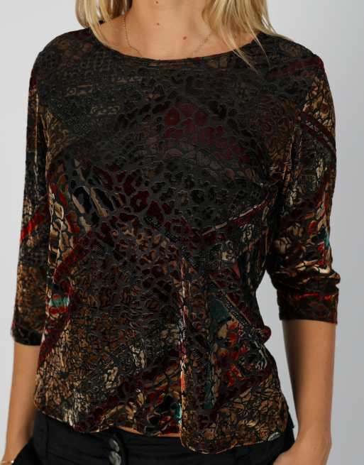 Vintage Unbranded S long sleeve top in brown, 4 of 4
