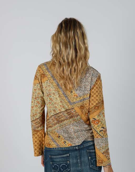 Vintage Unbranded S long sleeve top in mustard yellow, 2 of 4