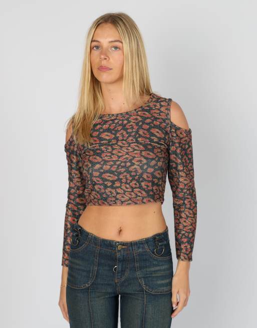 Vintage Unbranded S long sleeve top in orange