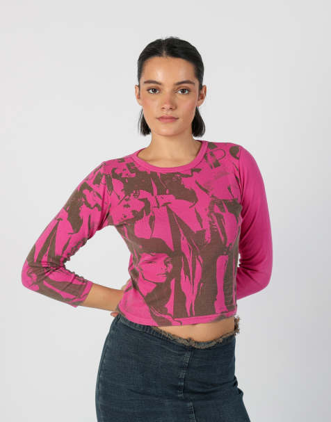 Vintage Unbranded S long sleeve top in pink - view 1