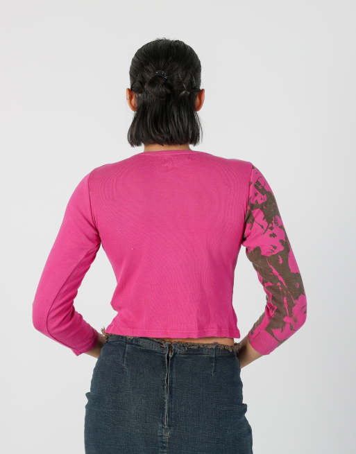 Vintage Unbranded S long sleeve top in pink, 2 of 4