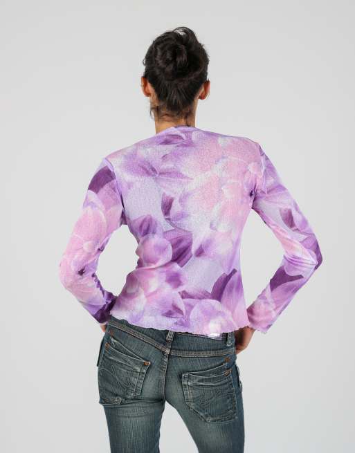 Vintage Unbranded S long sleeve top in purple, 2 of 4