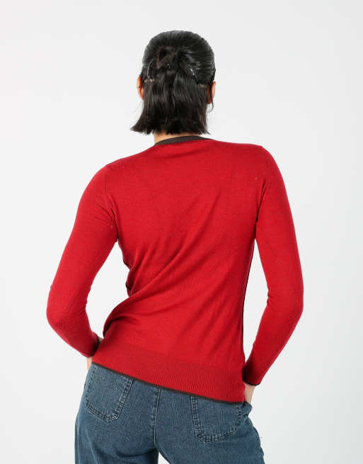 Vintage Unbranded S long sleeve top in red, 2 of 4