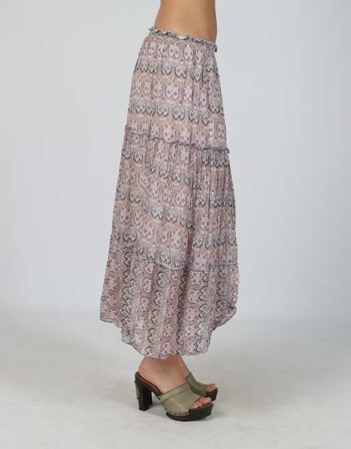 Vintage Unbranded S mesh midi skirt in lilac purple, 2 of 4