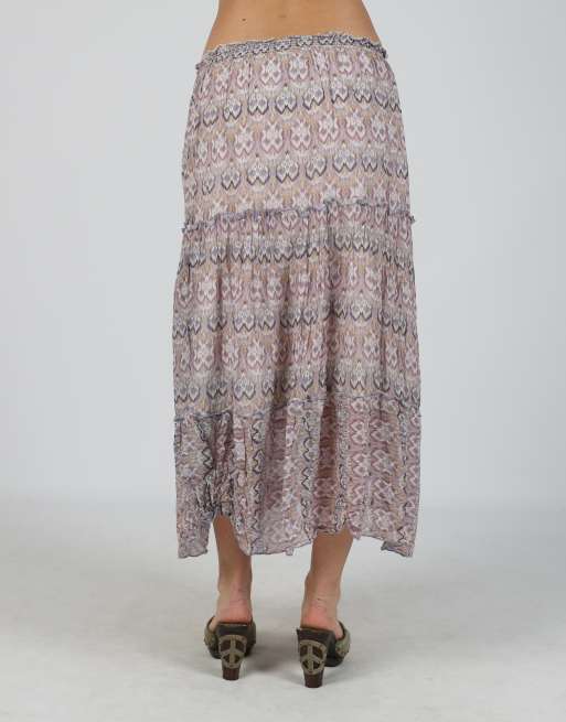 Vintage Unbranded S mesh midi skirt in lilac purple, 4 of 4