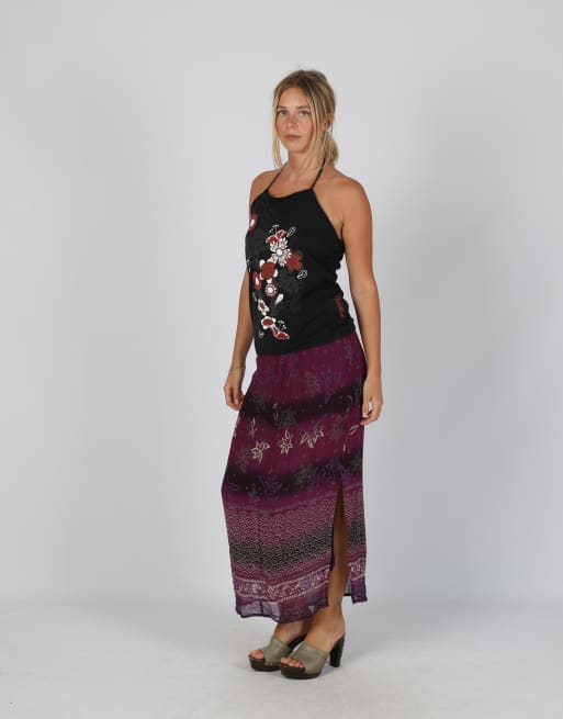 Vintage Unbranded S mesh midi skirt in purple
