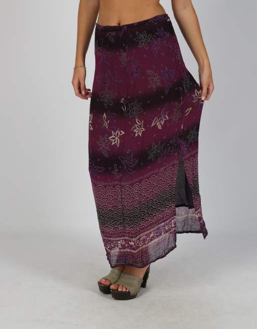Vintage Unbranded S mesh midi skirt in purple, 2 of 4