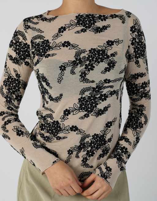 Vintage Unbranded S mesh top in beige, 4 of 4