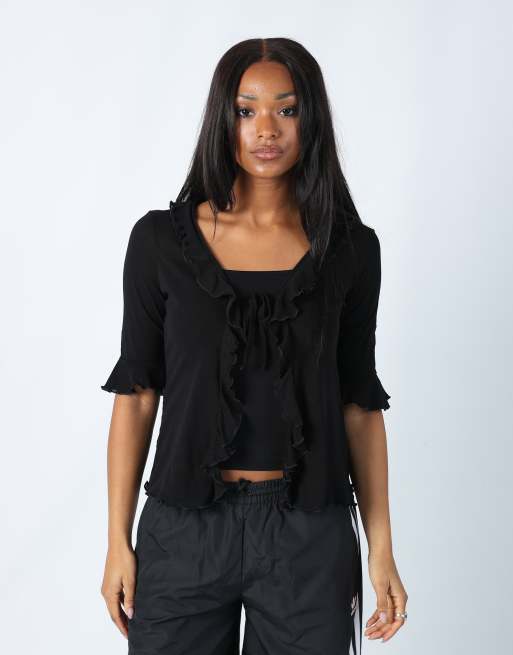Vintage Unbranded S mesh top in black