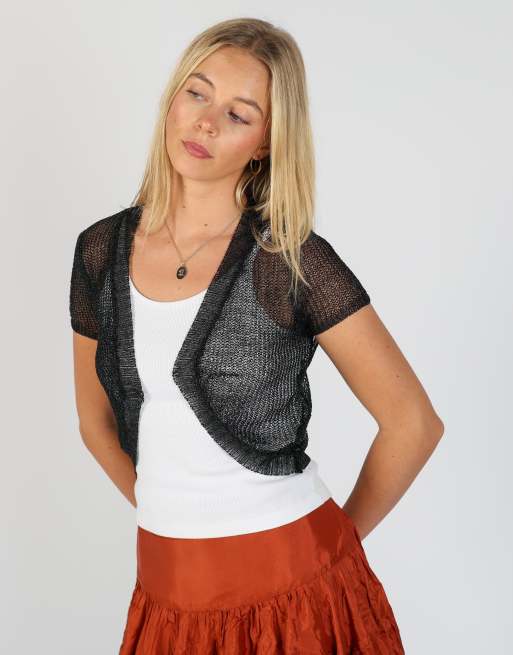 Vintage Unbranded S mesh top in black, 3 of 4