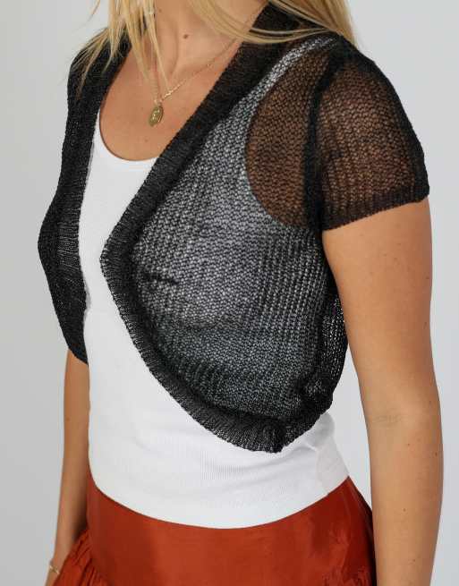 Vintage Unbranded S mesh top in black, 4 of 4
