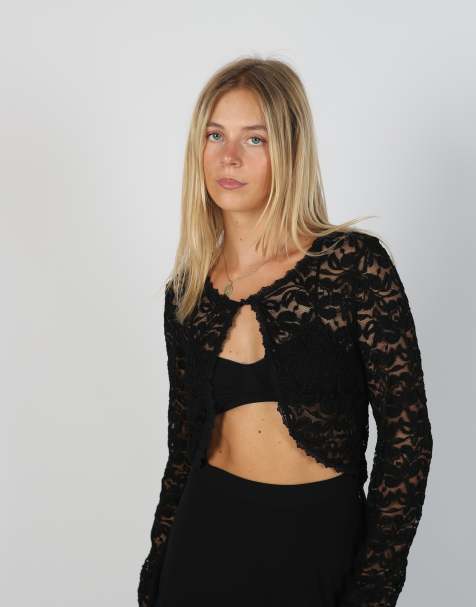 Vintage Unbranded S mesh top in black - view 1