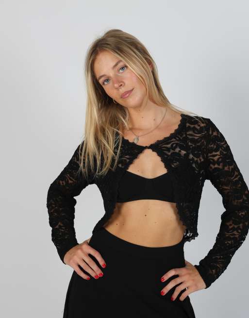 Vintage Unbranded S mesh top in black, 3 of 4