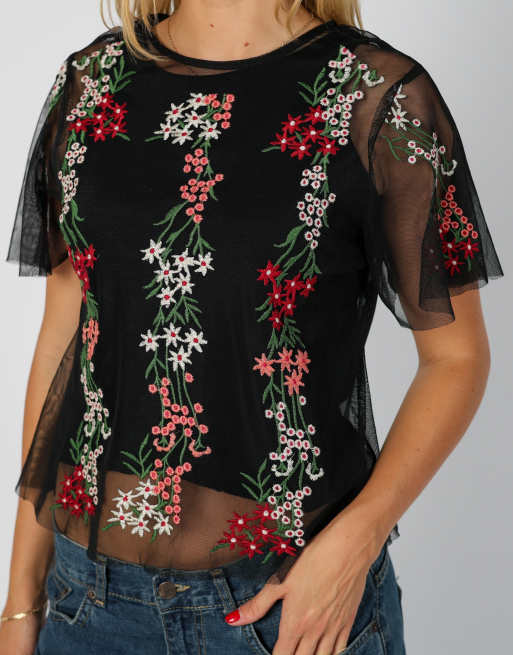 Vintage Unbranded S mesh top in black, 4 of 4