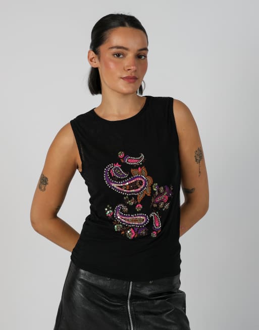 Vintage Unbranded S mesh top in black, 1 of 4