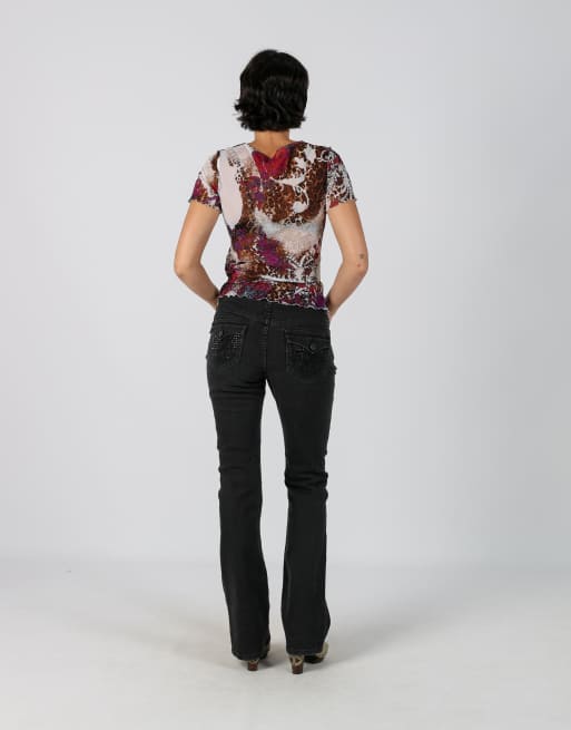 Vintage Unbranded S mesh top in cream, 3 of 4