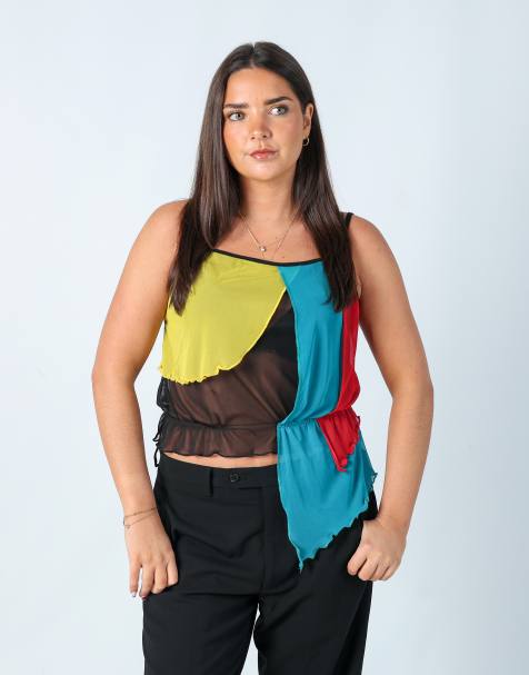 Vintage Unbranded S mesh top in multi colured - view 1