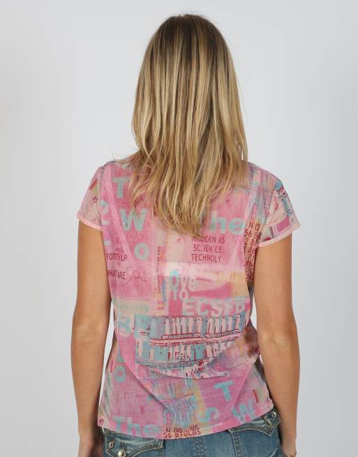 Vintage Unbranded S mesh top in pink, 2 of 4