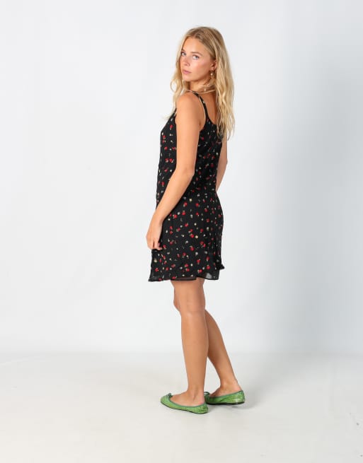 Vintage Unbranded S printed woven maxi dress in black, 3 of 4