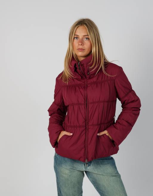 Vintage Unbranded S puffer jacket in burgundy red, 1 of 4