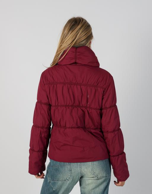 Vintage Unbranded S puffer jacket in burgundy red, 2 of 4