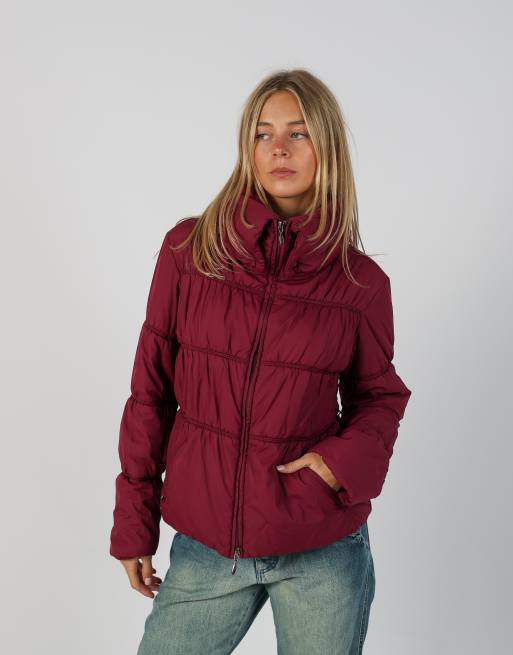 Vintage Unbranded S puffer jacket in burgundy red, 3 of 4