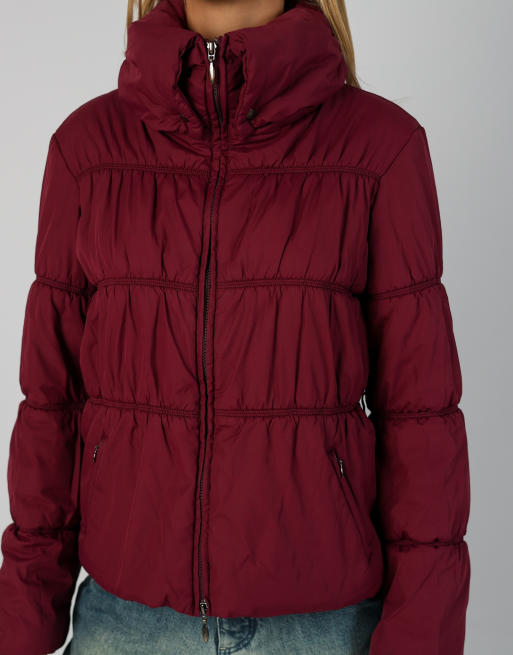 Vintage Unbranded S puffer jacket in burgundy red, 4 of 4