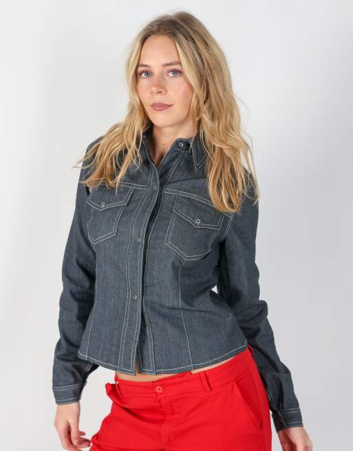 Vintage Unbranded S shirt in blue, 3 of 4