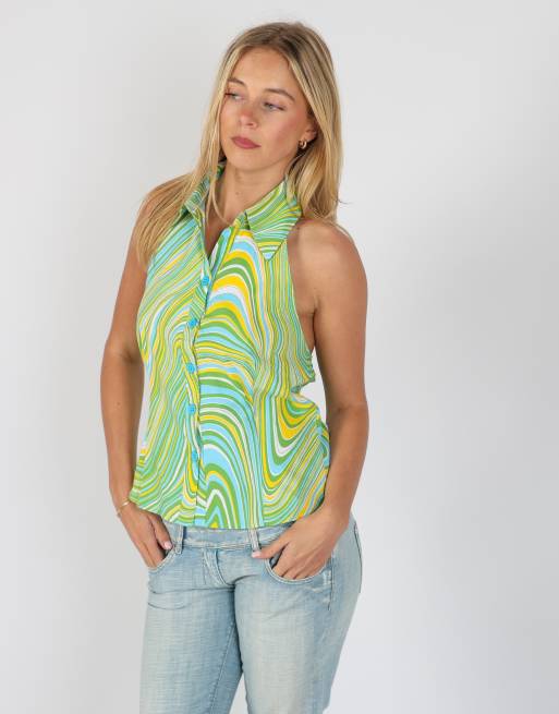 Vintage Unbranded S shirt in light green, 2 of 4