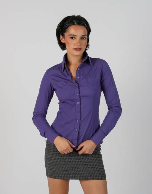 Vintage Unbranded S shirt in purple, 3 of 4