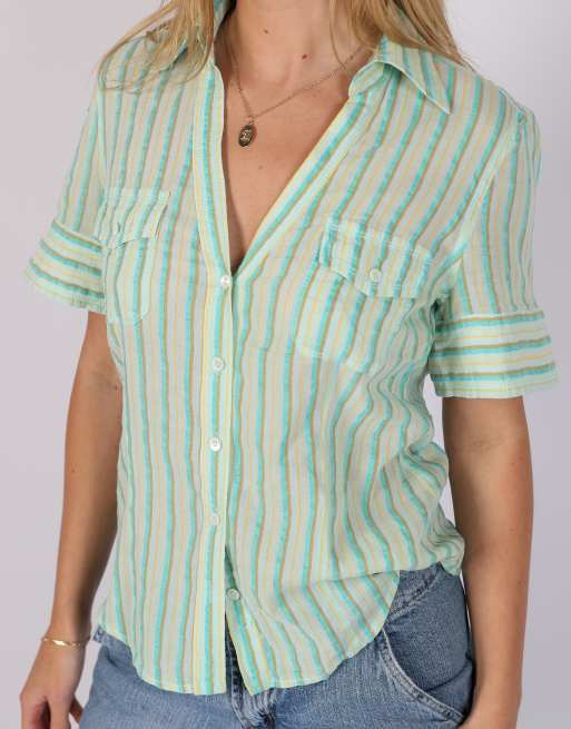 Vintage Unbranded S shirt in turquoise, 4 of 4