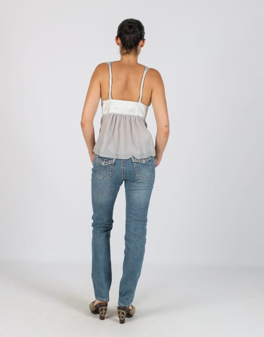 Vintage Unbranded S skinny jeans in blue, 3 of 4