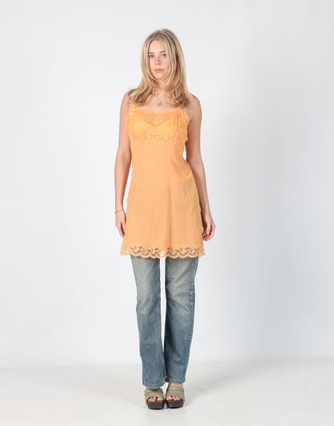 Vintage Unbranded S slip dress in peach - view 1