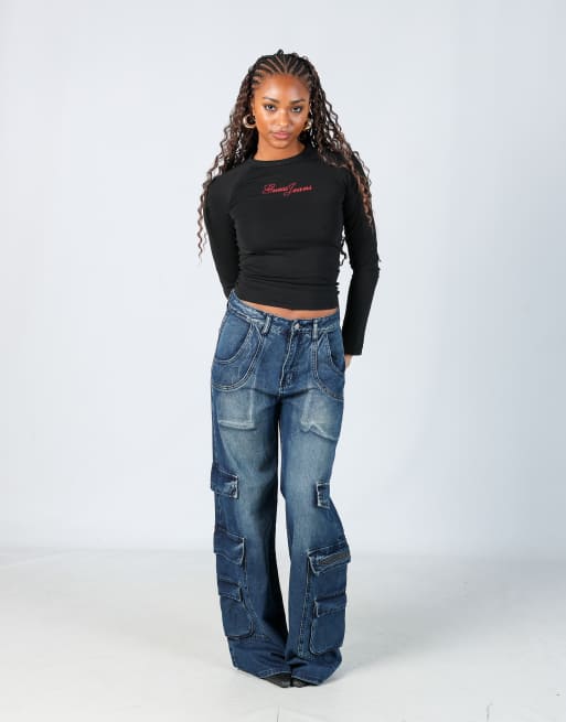 Vintage Unbranded S straight jeans in blue