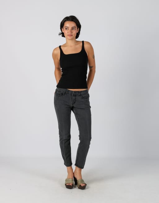Vintage Unbranded S straight jeans in charcoal grey, 1 of 4