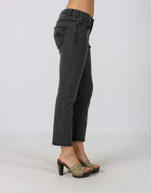Vintage Unbranded S straight jeans in charcoal grey, 2 of 4