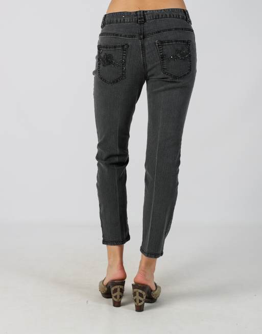 Vintage Unbranded S straight jeans in charcoal grey, 4 of 4
