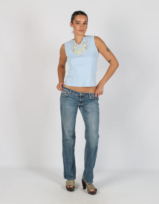 Vintage Unbranded S straight jeans in light blue, 1 of 4
