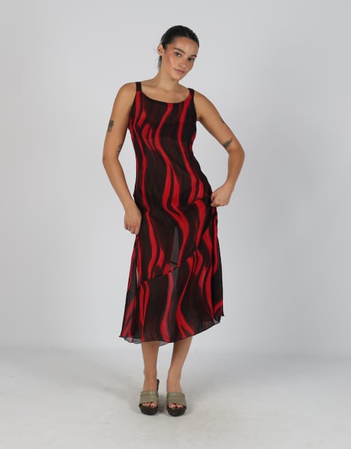 Vintage Unbranded S woven maxi dress in black