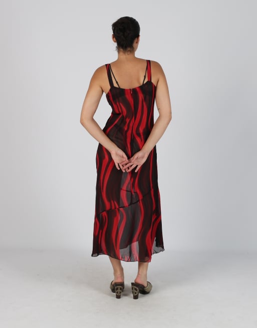 Vintage Unbranded S woven maxi dress in black, 3 of 4