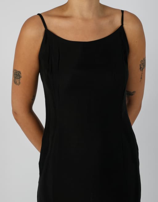 Vintage Unbranded S woven maxi dress in black, 4 of 4