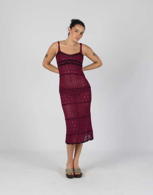 Vintage Unbranded S woven maxi dress in purple