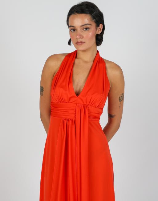 Vintage Unbranded S woven maxi dress in red, 4 of 4