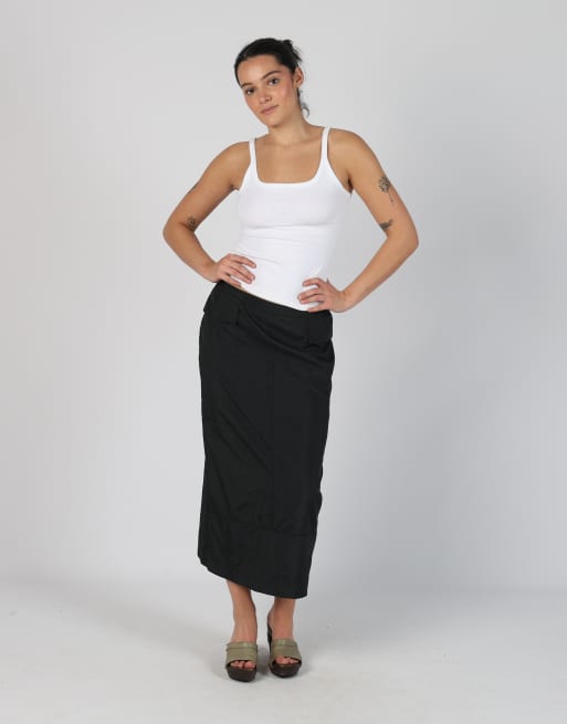 Vintage Unbranded S woven maxi skirt in black