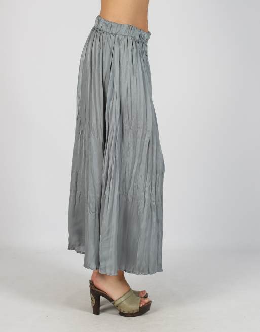 Vintage Unbranded S woven maxi skirt in grey, 2 of 4