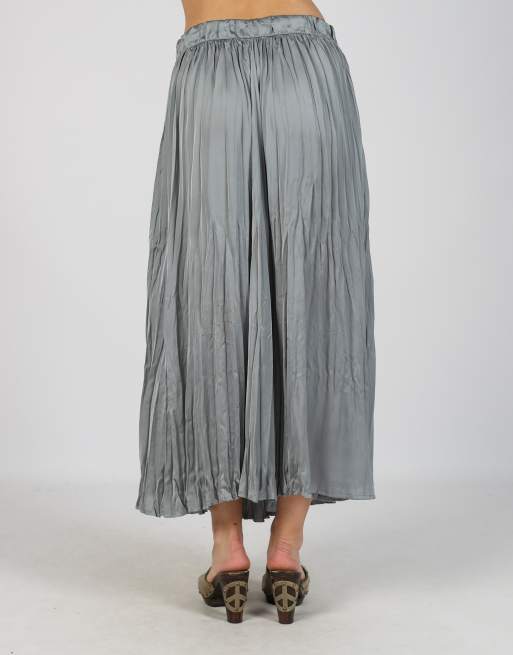 Vintage Unbranded S woven maxi skirt in grey, 4 of 4