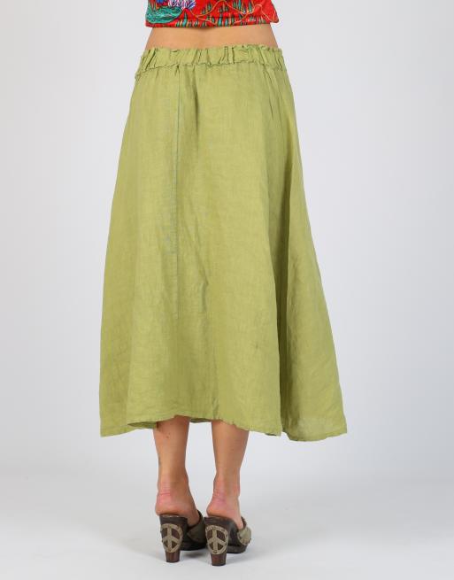 Vintage Unbranded S woven maxi skirt in light green, 4 of 4