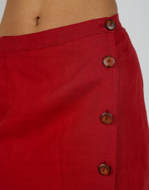 Vintage Unbranded S woven maxi skirt in red, 4 of 4