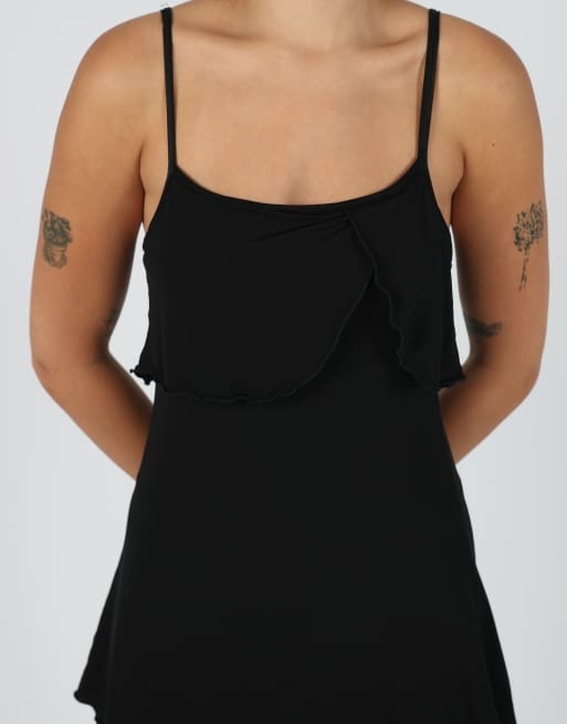 Vintage Unbranded S woven midi dress in black, 4 of 4